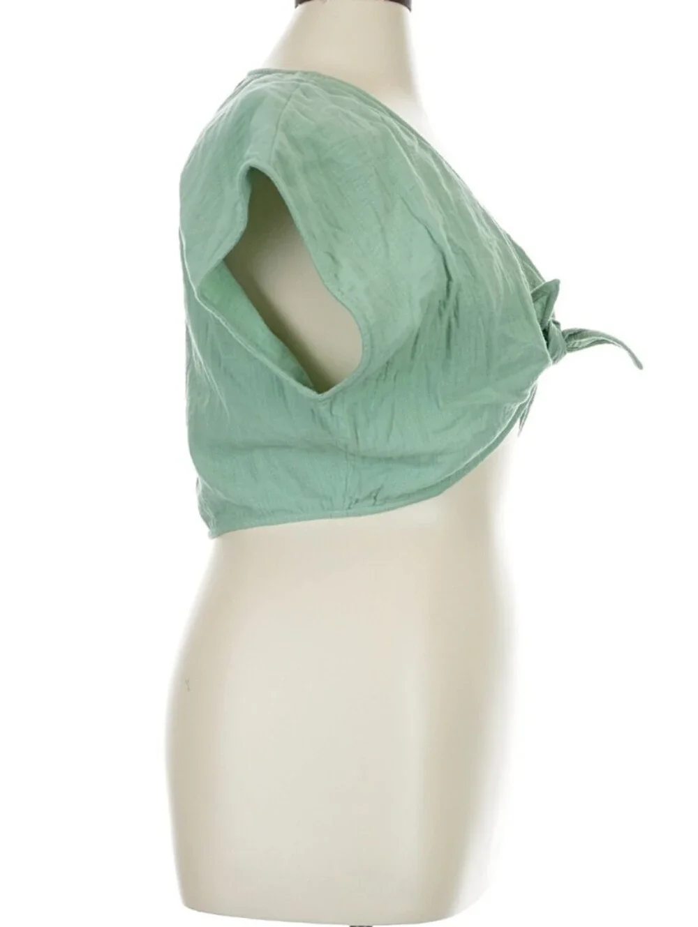 NWT Madewell Sage Green Tie Front Cropped Shrug Bolero Size Large